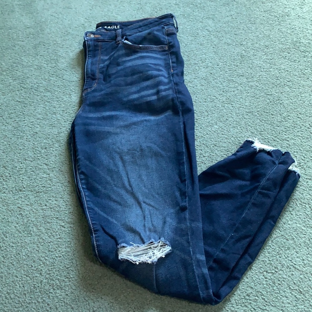 American Eagle Super High Rise Ripped Jeggings